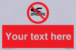 Custom No swimming prohibition Sign